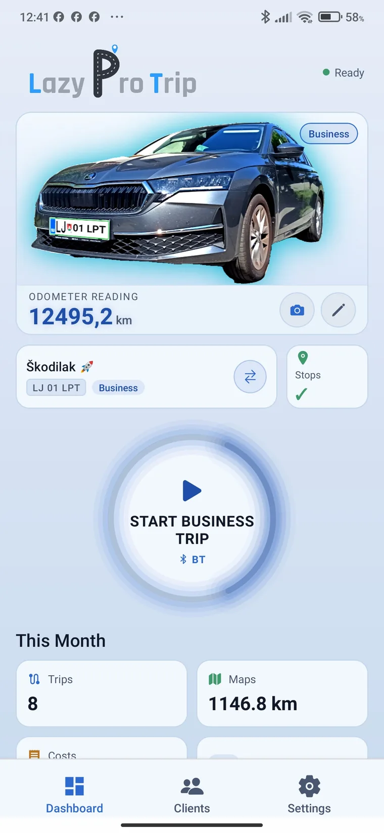 The same dashboard with the Light background
